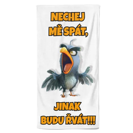 Osuška Nech spát – papoušek (Velikost osušky: 100x170cm)