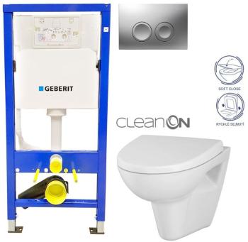 Geberit Duofix tlačítko DELTA21 matné WC CERSANIT PARVA CLEANON + SEDÁTKO 458.103.00.1 21MA PA1