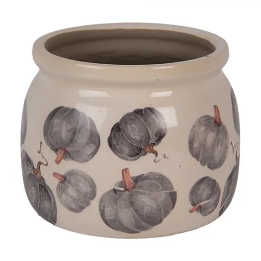 Keramický květináč s dýněmi Country Style Pumpkin S - Ø 12*10 cm Clayre & Eef