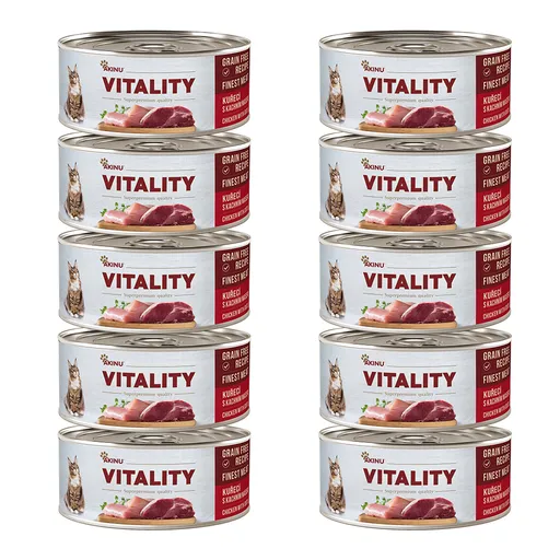 Akinu VITALITY Kuřecí & kachní maso konzerva pro kočky 10 x 70 g