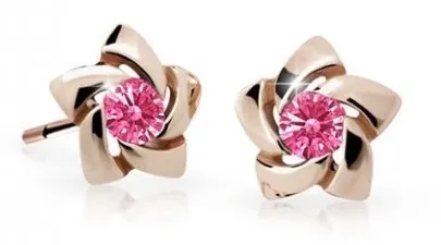 Cutie Jewellery Dětské náušnice z růžového zlata C2201-30-X-4 fuchsiová