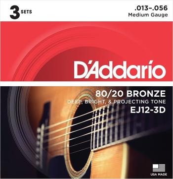D'Addario EJ12-3D Struny pro akustickou kytaru