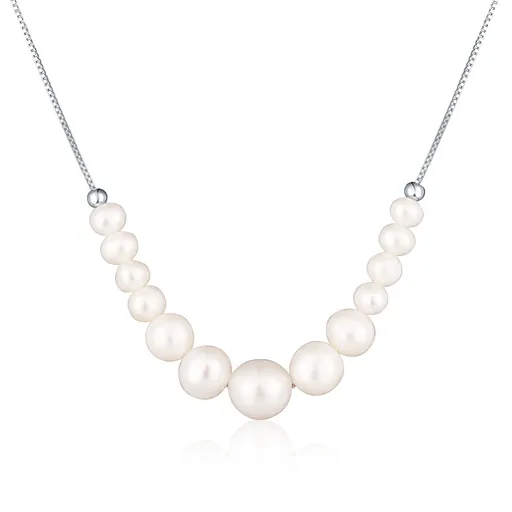 JVD Luxusní stříbrný náhrdelník s pravými perlami SVLN0547XD2P145