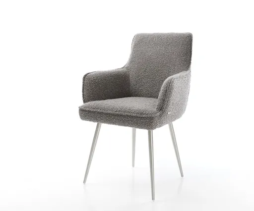 Jídelní židle Heira-Flex podnož zúžená nerezová ocel bouclé