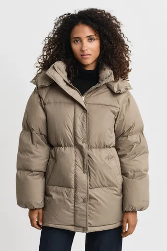 BUNDA GANT MID LENGTH DOWN JACKET TAUPE BEIGE