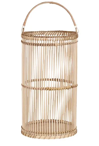 Přírodní dřevěná lucerna Bamboo - Ø20*36 cm 25502-00
