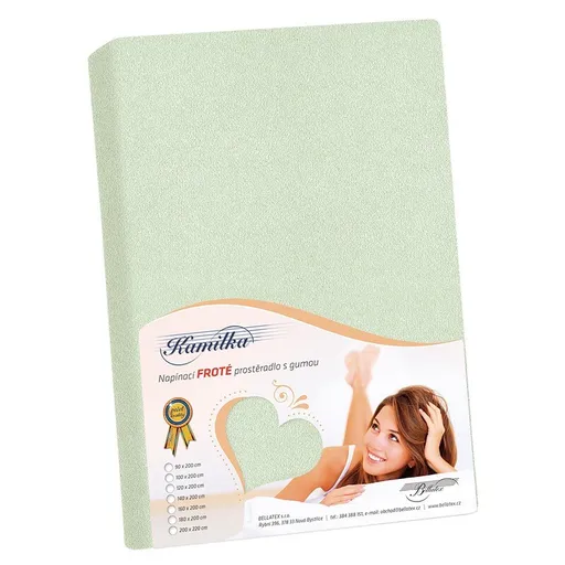 Bellatex Froté prostěradlo zelená šalvějová, 180 x 200 cm