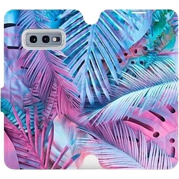 Flipové pouzdro na mobil Samsung Galaxy S10e - MG10S Fialové a modré listy (5903226814589)