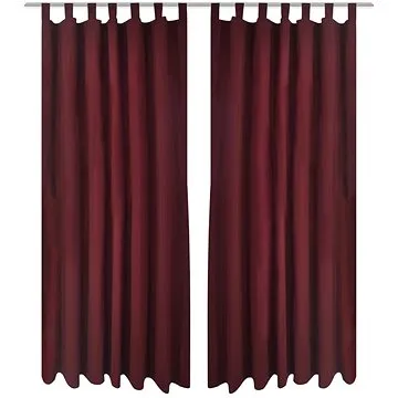 Mikrosaténové závěsy s poutky 2 ks 140 x 225 cm vínové (130363)