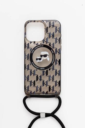 Obal na telefon Karl Lagerfeld iPhone 15 Pro Max 6.7" černá barva, KLHMP15XHCKCKLCK