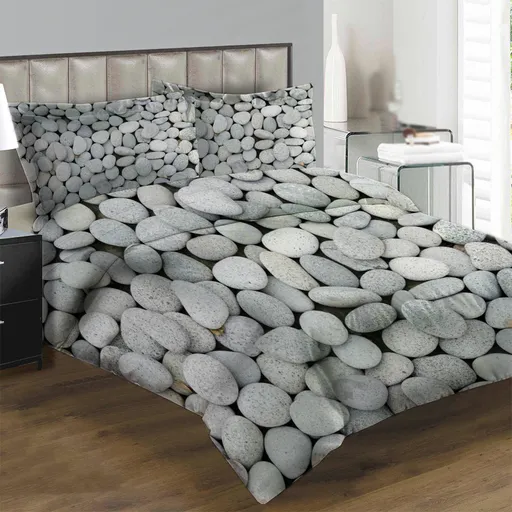 IMPAR Povlečení Šedivé kamínky 200x140 cm (Rozměr : 1x150/200 + 1x60/50)