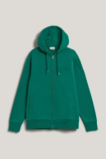 MIKINA GANT REG TONAL SHIELD FULL ZIP HOODIE DEEP GREEN