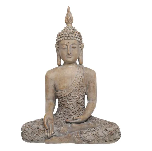 Béžová antik dekorace sedící Buddha - 30*16*41 cm Chic Antique