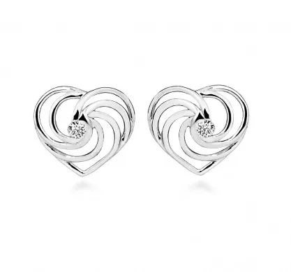 Silver Cat Romantické stříbrné náušnice Srdíčka SC455