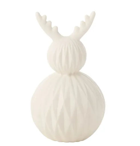 Bílá porcelánová lampa jelen Deer Led - Ø 13*23 cm J-Line by Jolipa