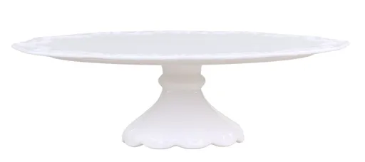 Porcelánový podnos na dort s krajkou Provence lace - Ø 28*9cm Chic Antique