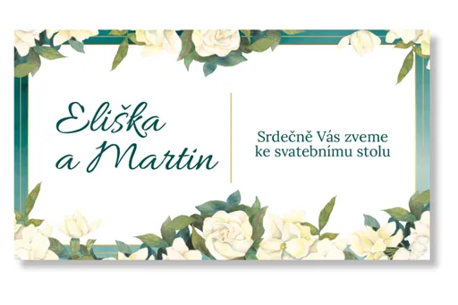 Personal Kartička ke stolu - Smaragd Zvolte množství: od 1 ks do 10 ks