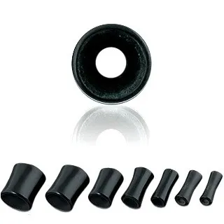 Tunnel do ucha - černý, sedlový, mramorový - Tloušťka : 10 mm