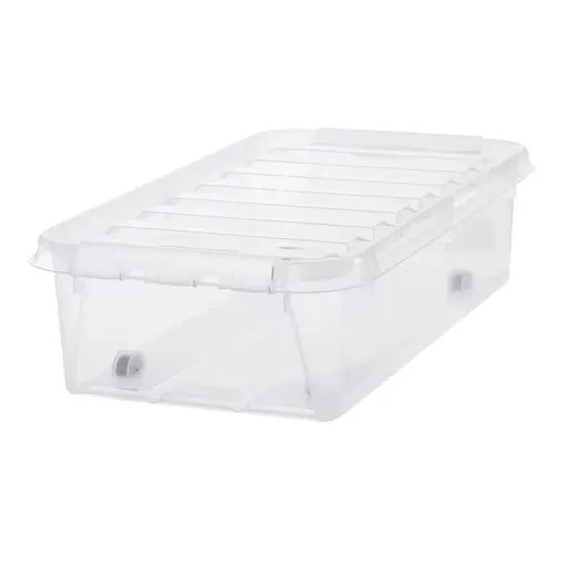 SmartStore Úložný box s bílými klipy a kolečky Classic, 31 l, 31 l