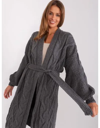 Dámský svetr s plédy RUE PARIS tmavě šedý