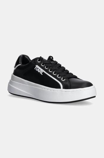 Kožené sneakers boty Karl Lagerfeld KRONOS černá barva, KL64020