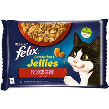 Felix Sensations Jellies s hovězím a kuřetem v lahodném želé  4 x 85 g (7613039757604)