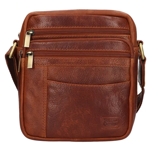 Pánská kožená taška přes rameno SendiDesign Stepan - koňak