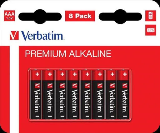 VERBATIM Alkalické baterie AAA, 8 PACK, LR03