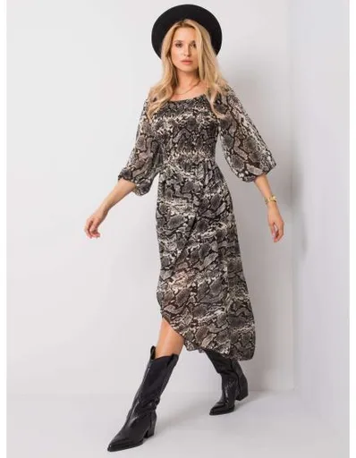 Dámské šaty Ines OCH BELLA černo-béžové