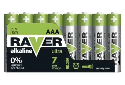 EMOS Alkalická baterie RAVER AAA (LR03), 8ks B79118