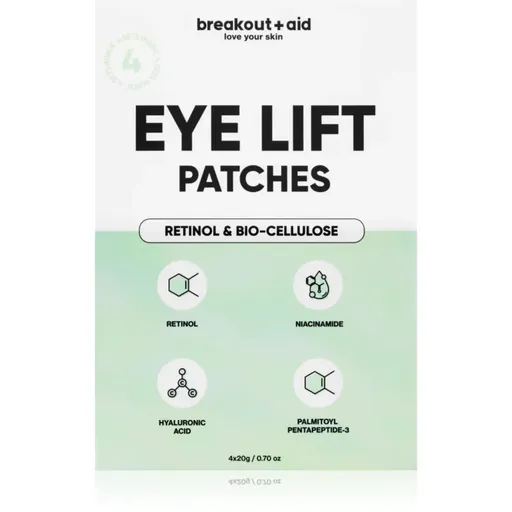 breakout + aid Eye Lift Patches náplasti pod oči proti vráskám s retinolem 4 ks