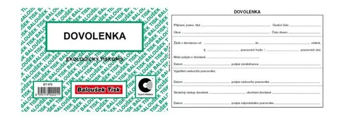 Tiskopis Dovolenka A6 50 listů BALOUŠEK