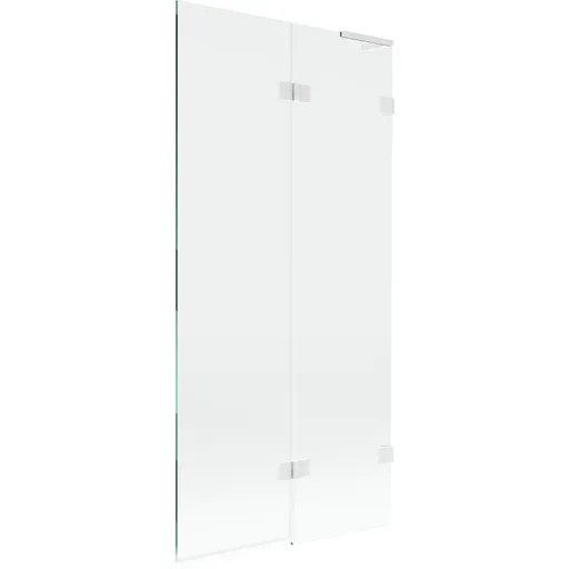 MEXEN/S Lunar L vanová zástěna 2-křídlová pravá 90 x 150, transparent, bílá 897L-090-100-20-00-P