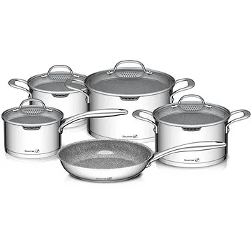 G21 Gourmet Miracle s cedníkem, 9 dílů, nerez/greblon (G21-004NG)