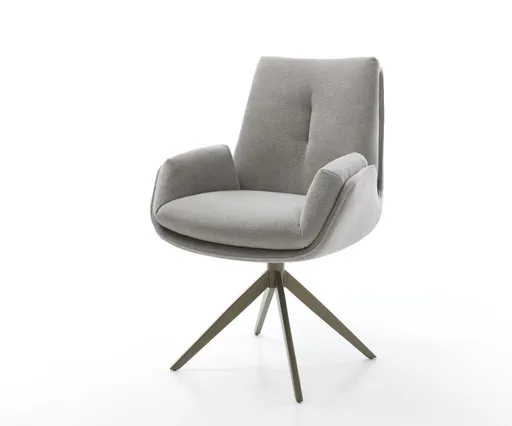 Jídelní židle Clea-Flex látka Měkký šedá křížová podnož široká