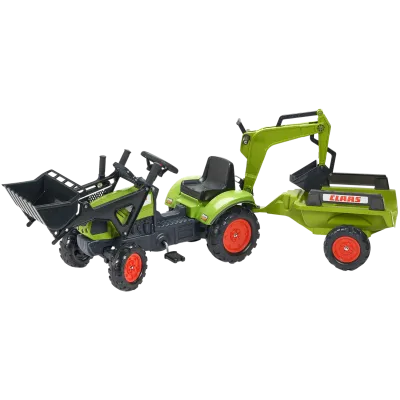 Traktor šlapací Claas Arion 410 s přední a zadní lžící a val