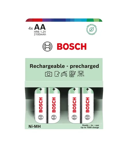 Bosch Rechargeable NiMh AA HR6 2100 mAh Precharged baterie 4 ks