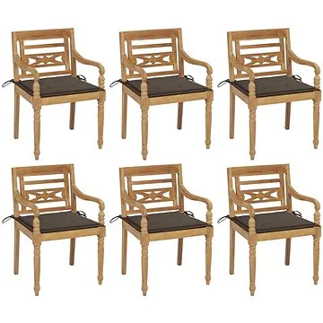 SHUMEE Židle zahradní BATAVIA s poduškami, teak 3073330 - 6ks v balení (3073330)