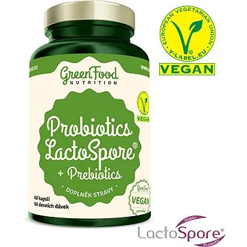 GreenFood Nutrition Probiotika LactoSpore® + Prebiotics 60 kapslí (8594193924257)