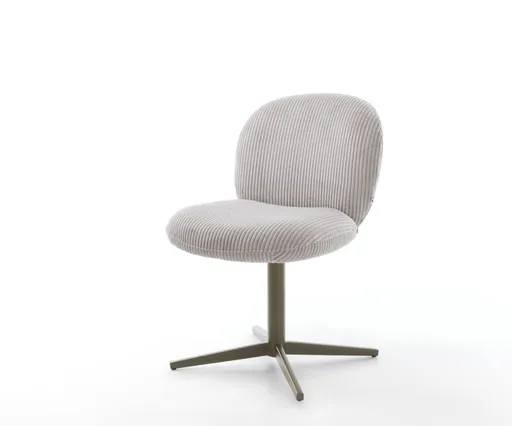 Jídelní židle Nube-Flex manšestr stříbrno-šedá podnož titanová