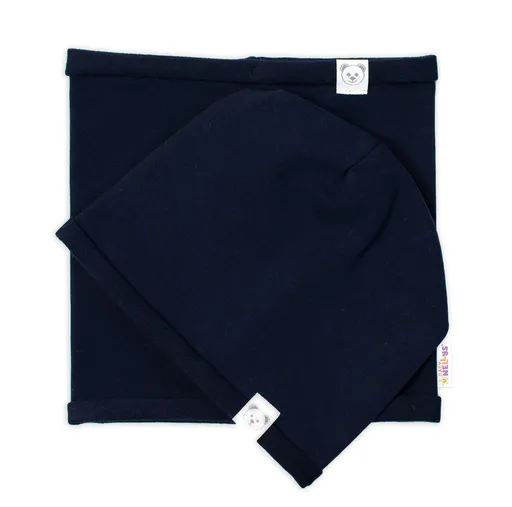 Baby Nellys Čepice s nákrčníkem bavlna, Little Bear, granátová,92/98