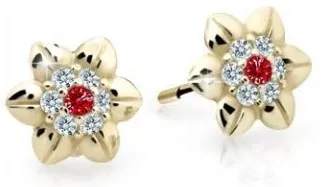 Cutie Jewellery Krásné dětské náušnice ze žlutého zlata C2202-30-X-1 červená