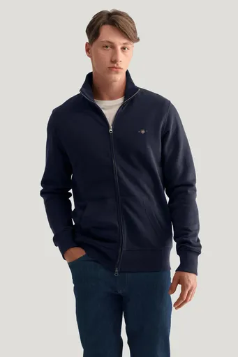 MIKINA GANT REG SHIELD FULL ZIP SWEAT EVENING BLUE
