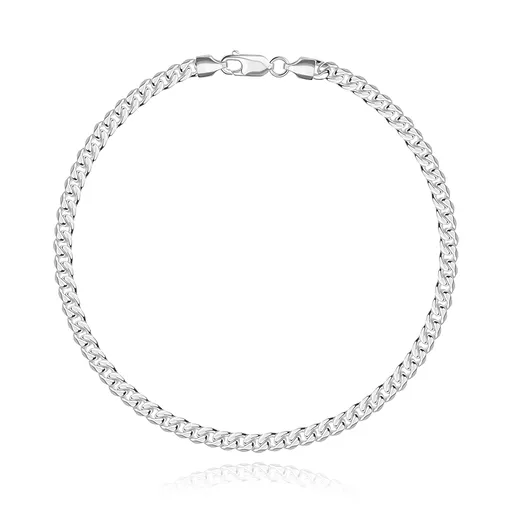 Náramek ze stříbra 925 - hustě lepená zkosená očka, oválný tvar