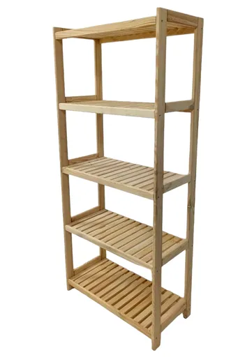 Gaboni 85982 Dřevěný regál, 5 polic, 173 x 70 x 33 cm