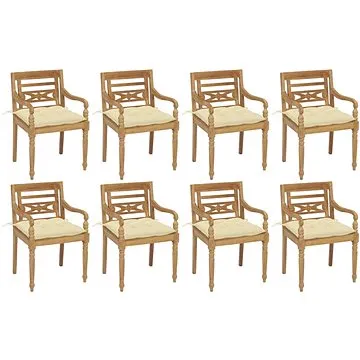 SHUMEE Židle zahradní BATAVIA s poduškami, teak 3073366 - 8ks v balení (3073366)