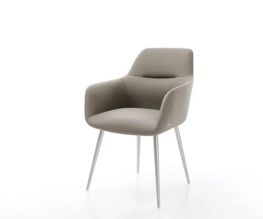 Jídelní židle Pejo-Flex pravá kůže béžová podnož zúžená