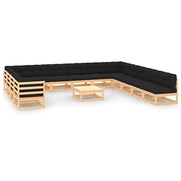 14dílná zahradní sedací souprava + antracitové podušky borovice, 3083854 (3083854)