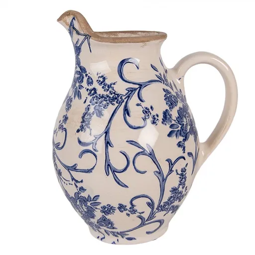 Keramický džbán s modrými květy Henria S - 16*12*19 cm Clayre & Eef