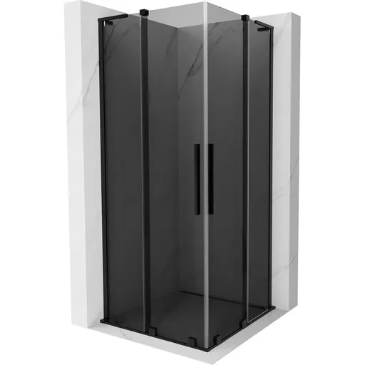 MEXEN/S Velar L Duo sprchový kout, posuvné dveře 90 x 90, grafit, černá 871-090-090-02-43-70